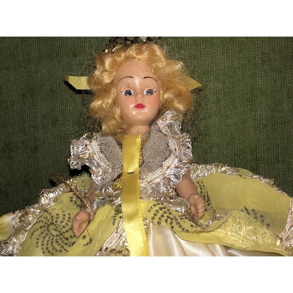 1940's Doll with Dress Nancy Lee Yellow Handmade Beautiful Dress Blonde - Picture 4 of 8